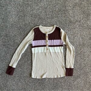 Maurice’s Ribbed Colorblock Henley Top